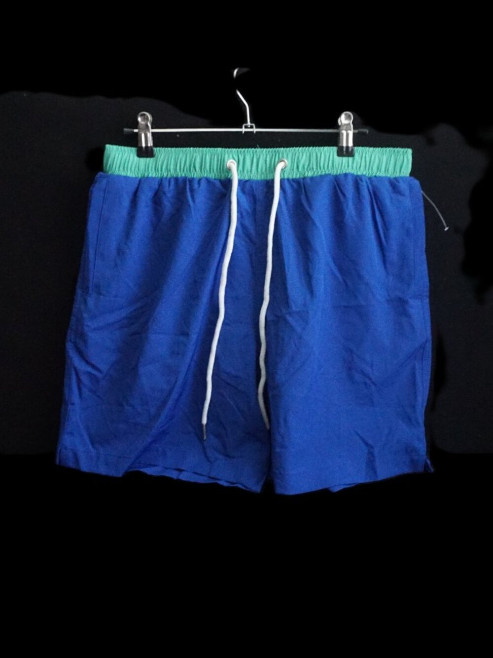 Cove Swim Trunks Shorts Royal Blue with Green Waistband Built in Briefs Men’s Lg